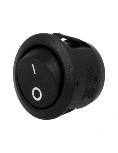 Interruptor Redondo de Empotrar Color Negro Diametro :1,8cm