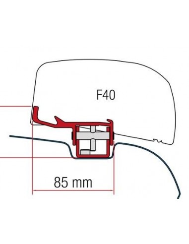 Kit de montaje para acople de Toldo Fiamma F40 a vehículo concreto.Medidas en imagen.