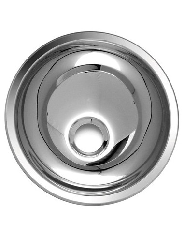 Elegante lavabo de acero inoxidable, muy pulido, un punto de atracción en su baño. Versión redonda S exterior: ø 265 mm, interio