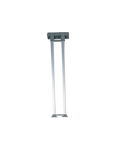 Pata o pie de mesa doble de 710mm, en aluminio anodizado gris, del fabricante italiano STLA.Se puede plegar y cuenta con seguro 